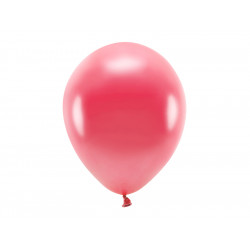Balony lateksowe Eco, metalizowane - jasnoczerwone, 30 cm, 10 szt.