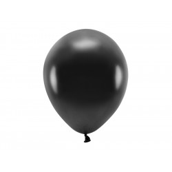 Balony lateksowe Eco, metalizowane - czarne, 30 cm, 10 szt.