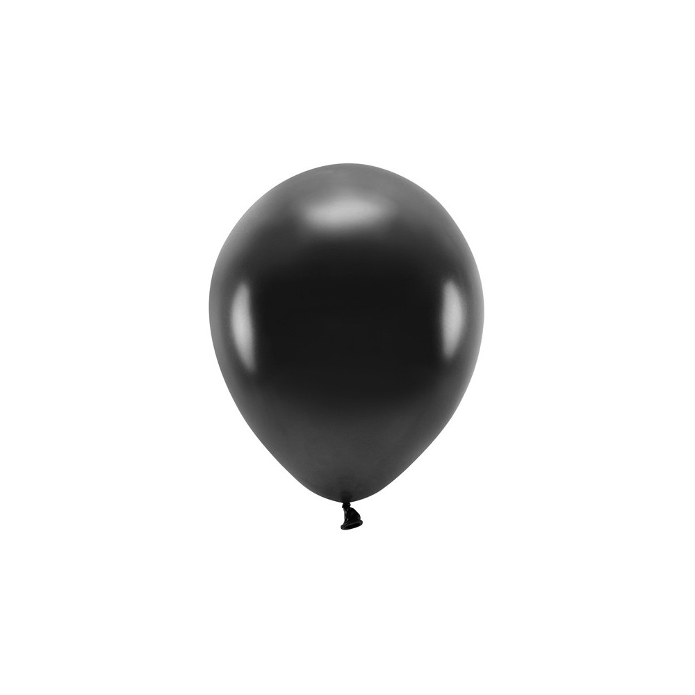 Balony lateksowe Eco, metalizowane - czarne, 30 cm, 10 szt.