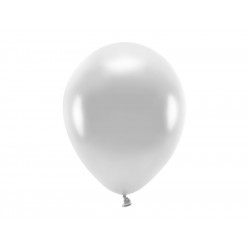 Latex Metallic Eco balloons - silver, 30 cm, 10 pcs.