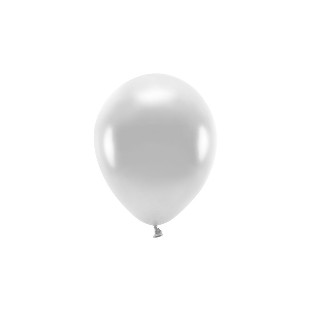 Latex Metallic Eco balloons - silver, 30 cm, 10 pcs.