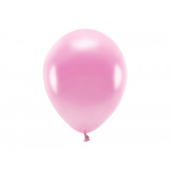 Balony lateksowe Eco, metalizowane - różowe, 30 cm, 10 szt.