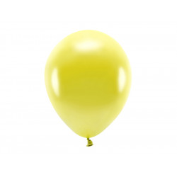 Balony lateksowe Eco, metalizowane - żółte, 30 cm, 10 szt.