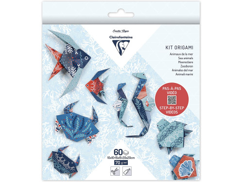 Papier do origami, Sea Animals - Clairefontaine - 70 g, 60 ark.