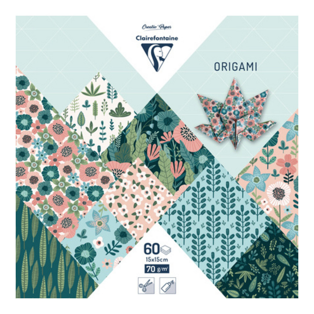 Origami paper Herbarium - Clairefontaine - 70 g, 60 sheets