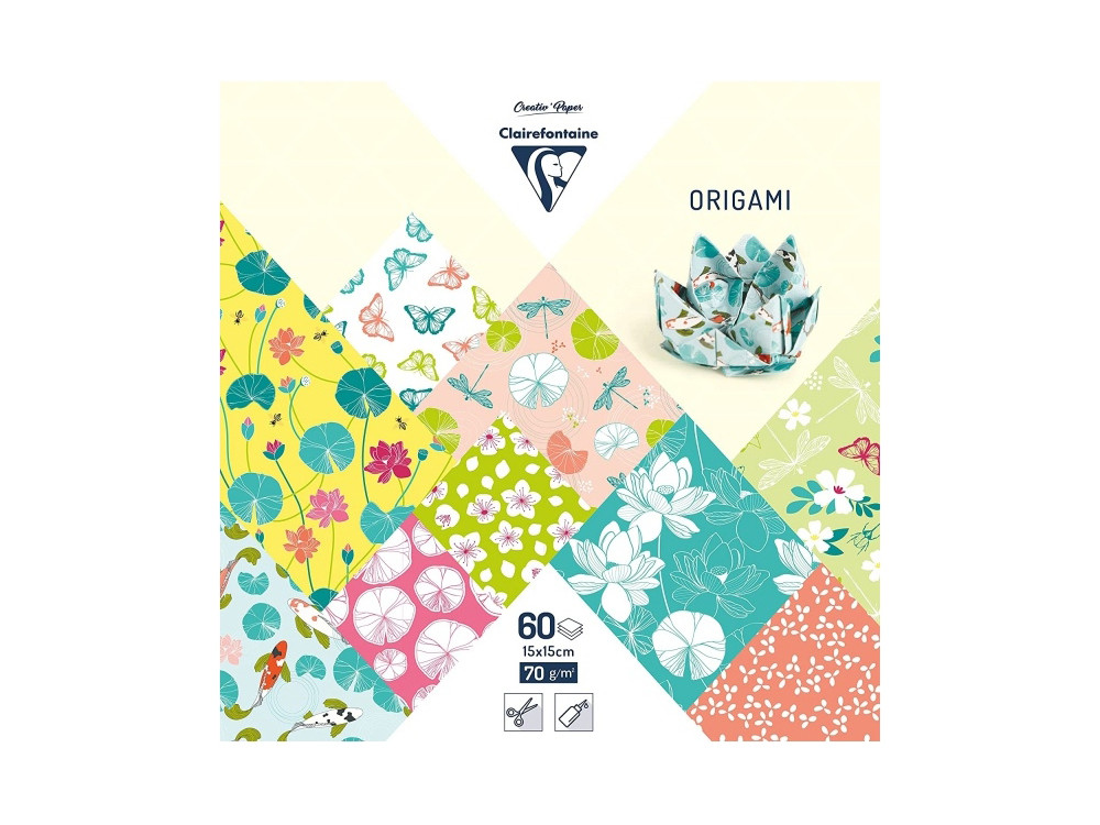 Papier do origami, Lotus - Clairefontaine - 70 g, 60 ark.