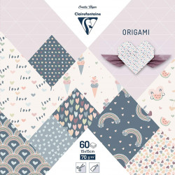 Papier do origami, Little Love - Clairefontaine - 70 g, 60 ark.