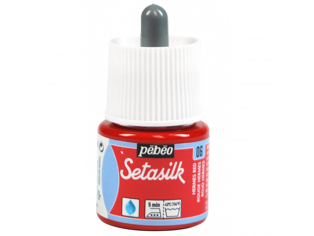 Setasilk water based paint for silk - Pébéo - Hermes Red, 45 ml