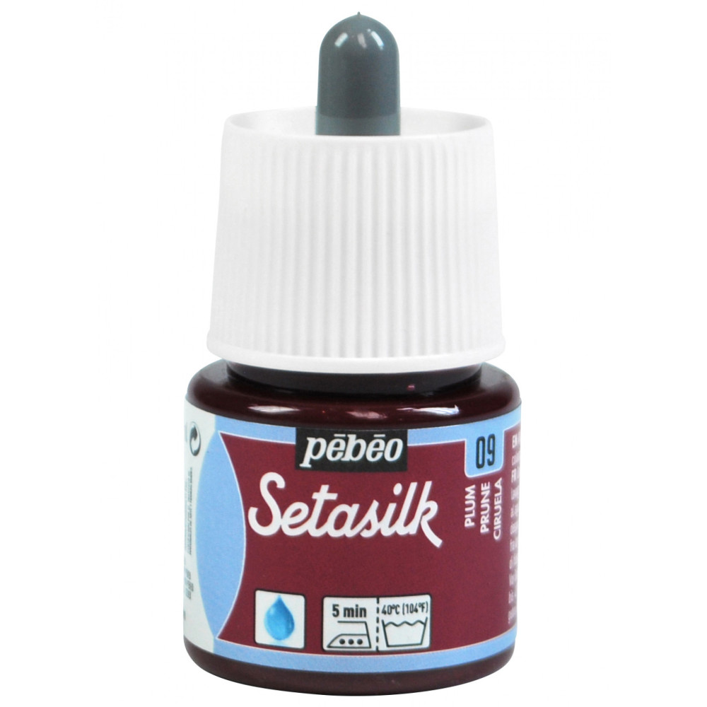 Setasilk water based paint for silk - Pébéo - Plum, 45 ml