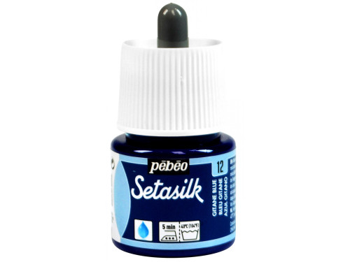 Setasilk water based paint for silk - Pébéo - Gitane Blue, 45 ml