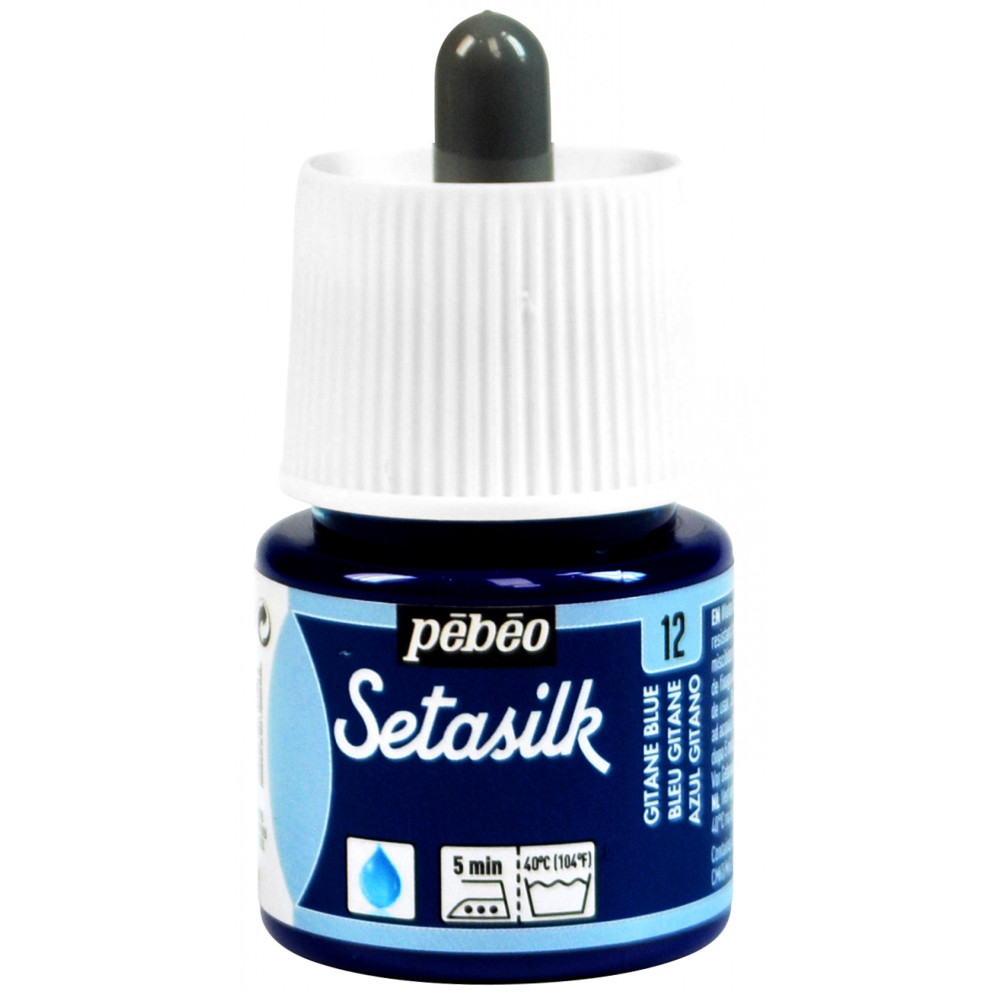 Setasilk water based paint for silk - Pébéo - Gitane Blue, 45 ml