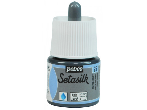 Setasilk water based paint for silk - Pébéo - Silver Grey, 45 ml
