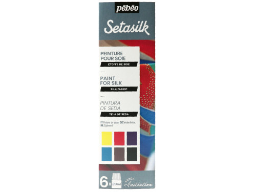 Zestaw farb do jedwabiu Setasilk - Pébéo - 6 kolorów x 20 ml
