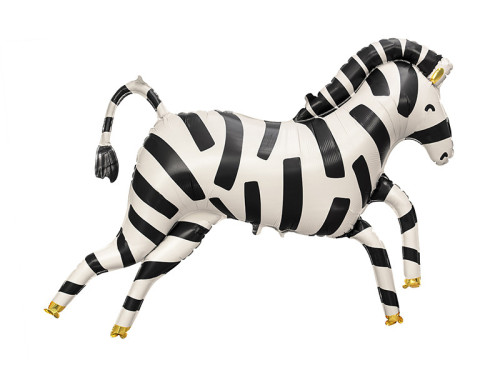 Foil balloon Zebra - black and white, 115 x 85 cm