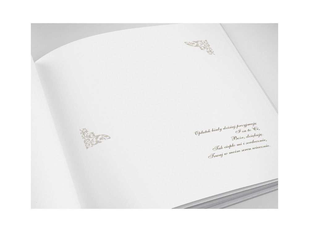 Księga gości, Pierwsza Komunia Święta - biała, 20,5 x 20,5 cm
