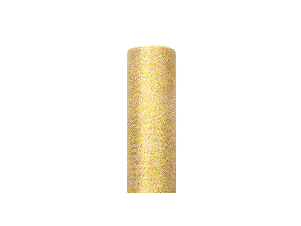 Decorative Glittery tulle - gold, 15 cm x 9 m