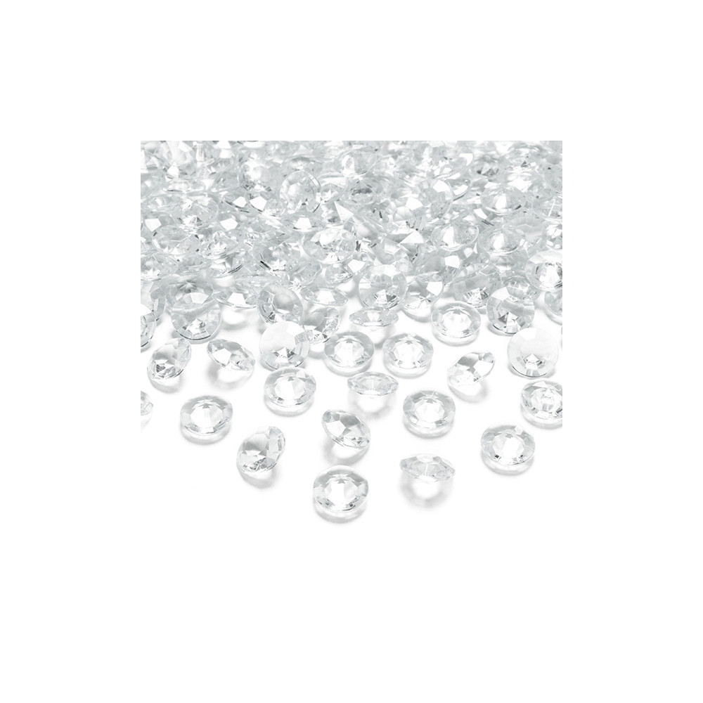 Diamond confetti - transparent, 12 mm, 100 pcs.
