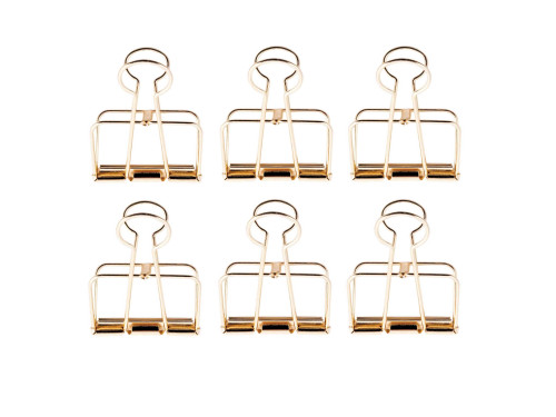 Office binder clips - Rico Design - gold, 19 mm, 6 pcs.