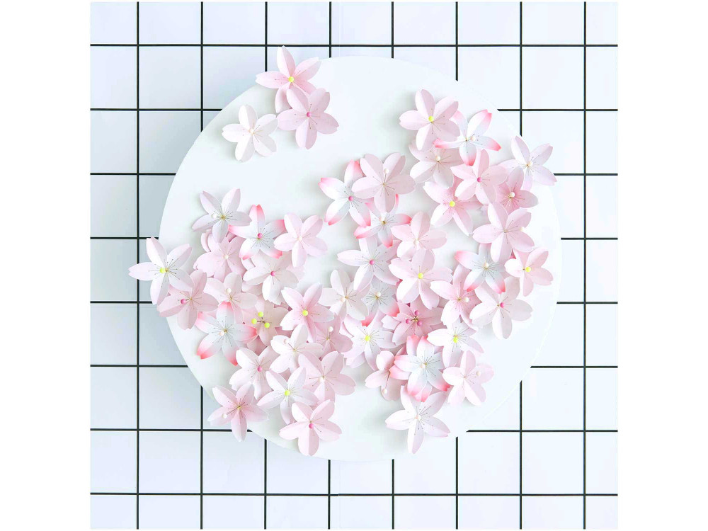Kwiaty papierowe Sakura - Rico Design - różowe, 5 cm, 90 szt.