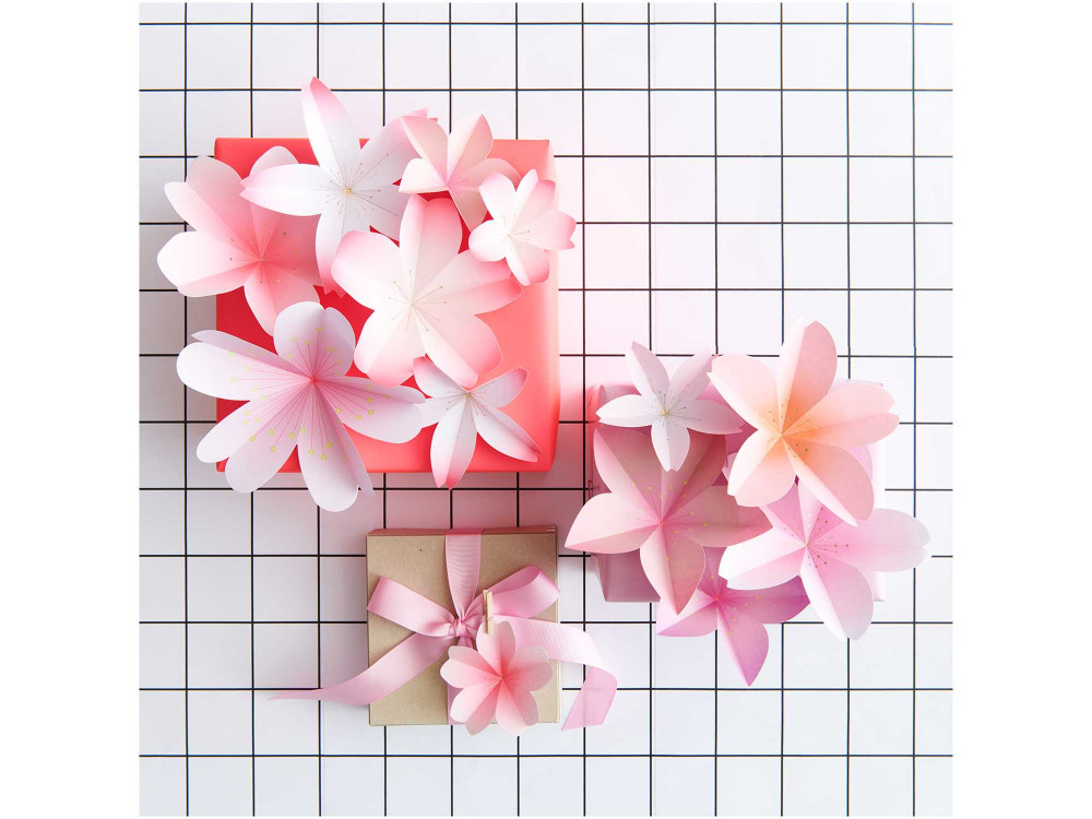 Kwiaty papierowe Sakura - Rico Design - różowe, 5,5 cm, 90 szt.