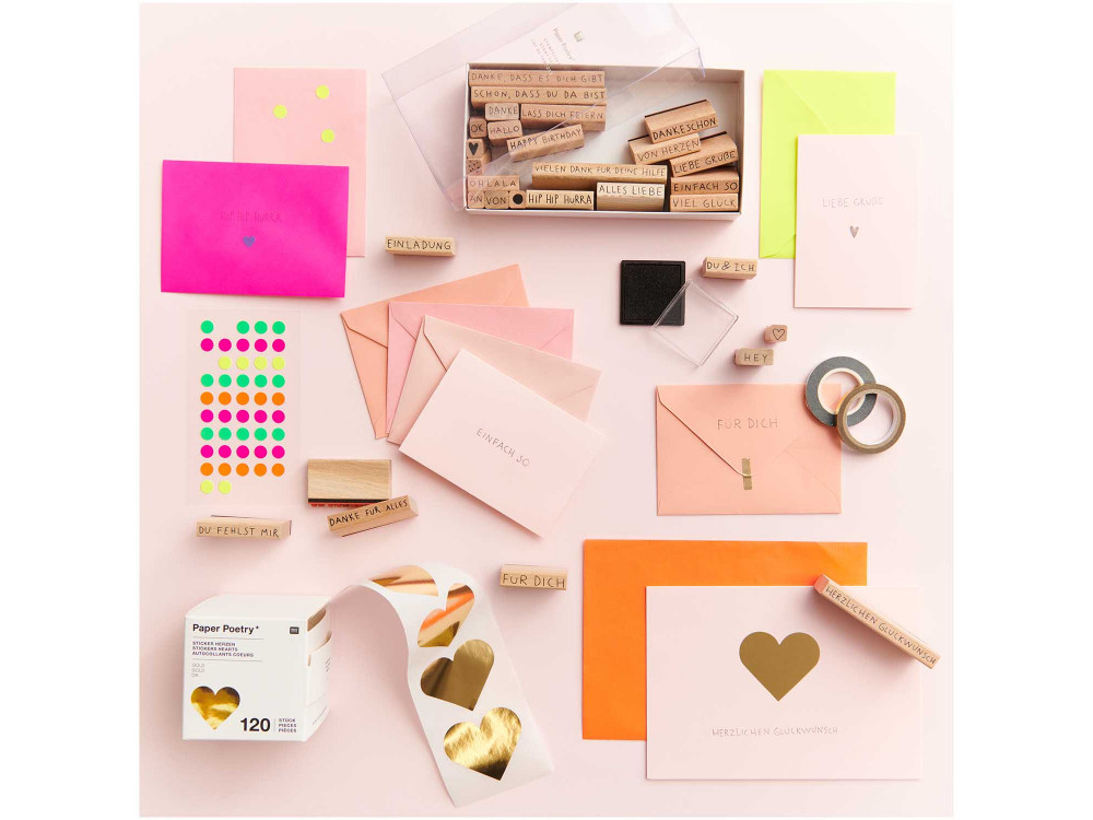 Set of folded cards and envelopes Sakura - Paper Poetry - C7, 24 pcs