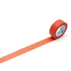 Taśma papierowa washi - MT Masking Tape - Seigaiha Orange, 7 m