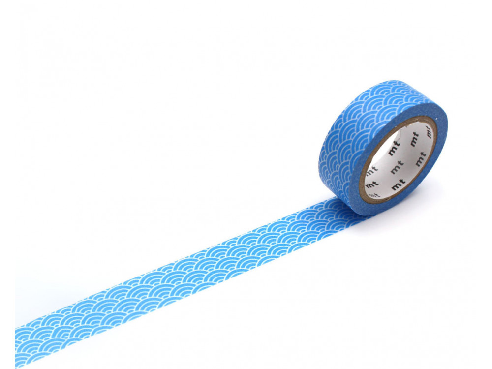 Washi tape - MT Masking Tape - Seigaiha Blue, 7 m