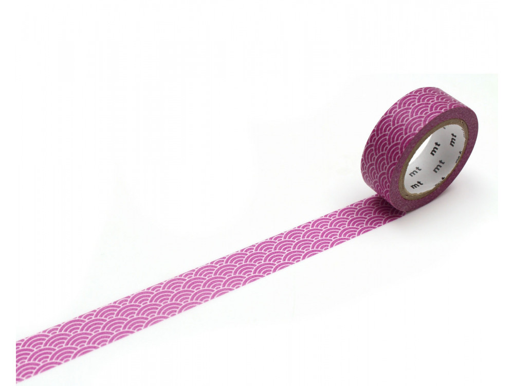 Taśma papierowa washi - MT Masking Tape - Seigaiha Violet, 7 m