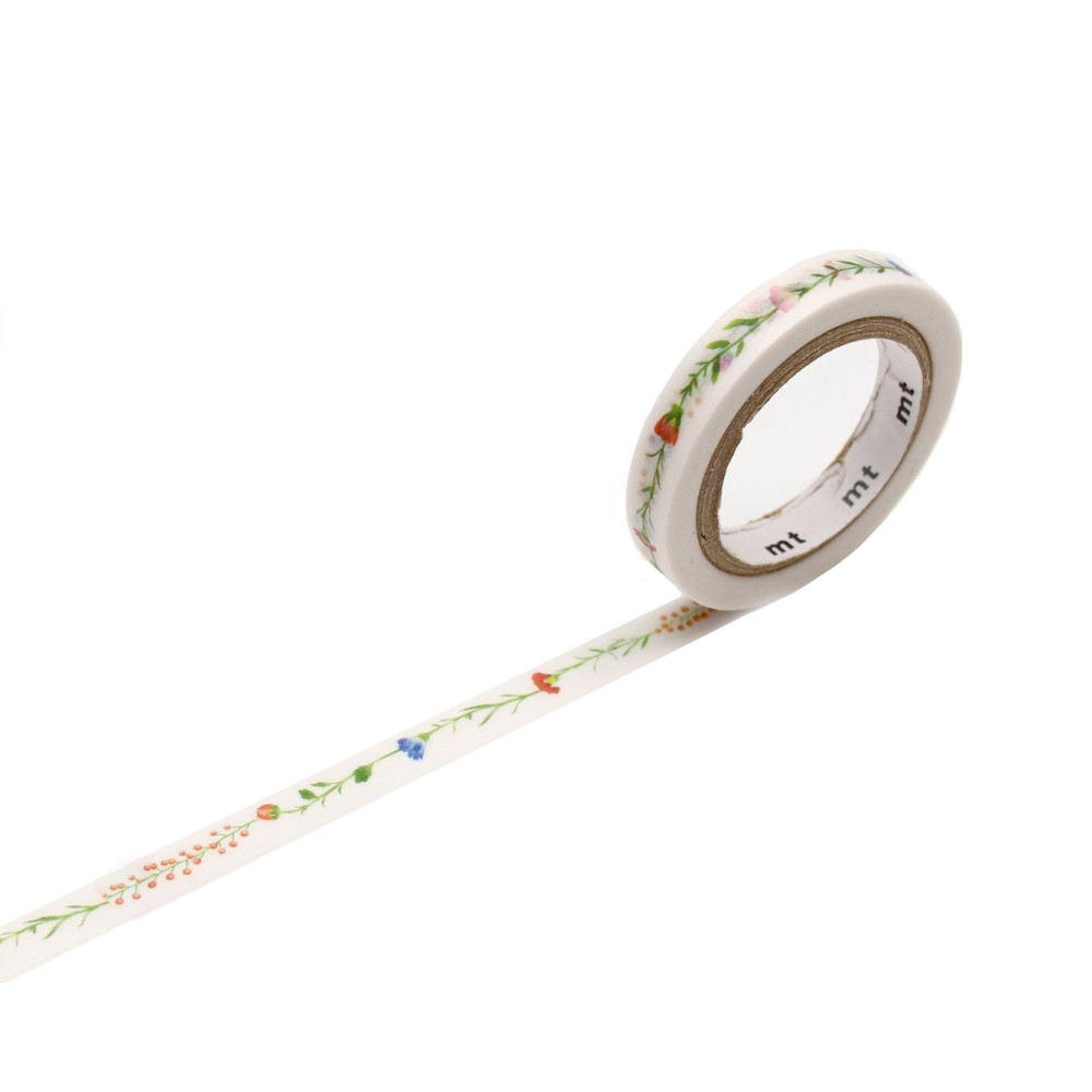 Taśma papierowa washi - MT Masking Tape - Flower Line, 7 m