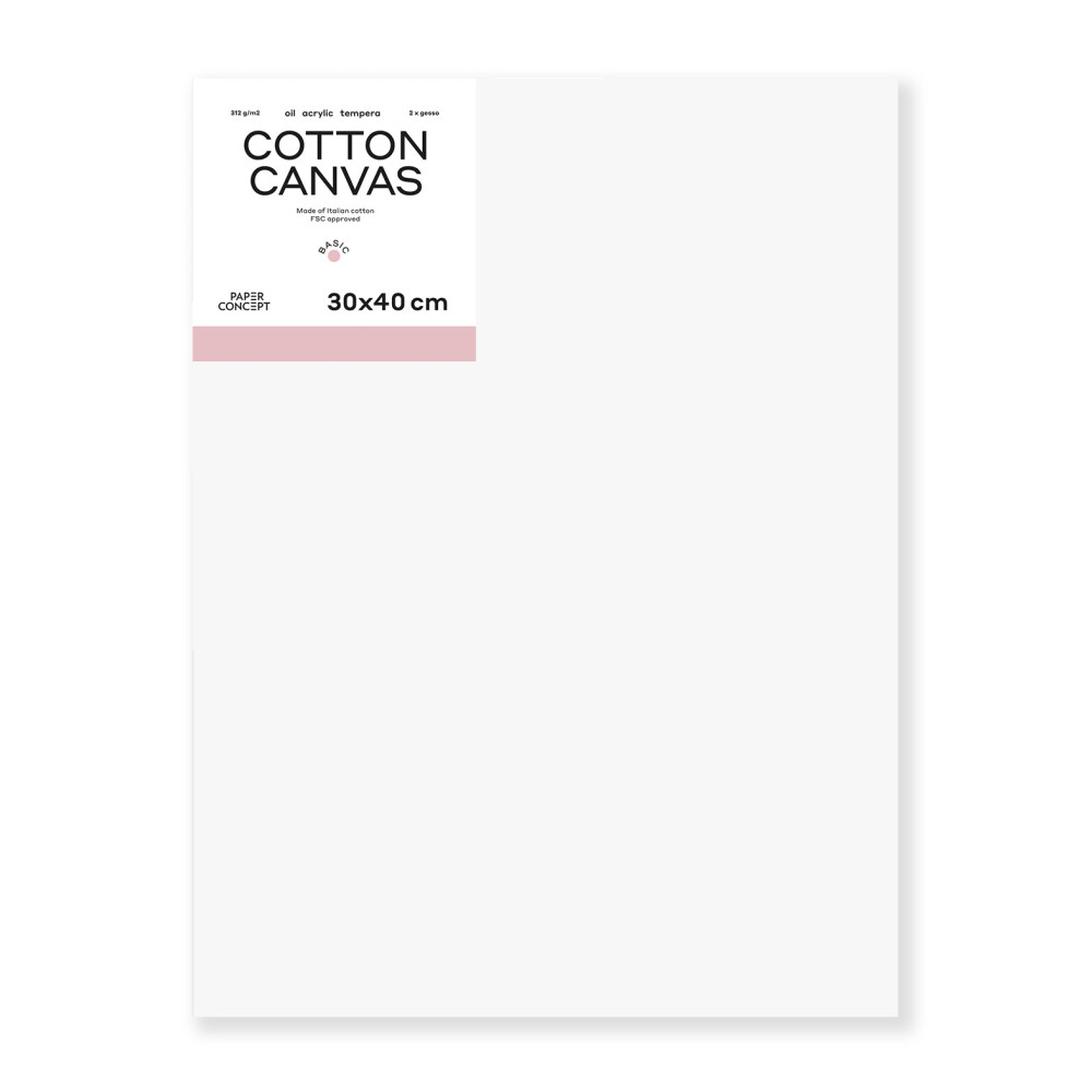Cotton stretched canvas Basic - PaperConcept - 30 x 40 cm
