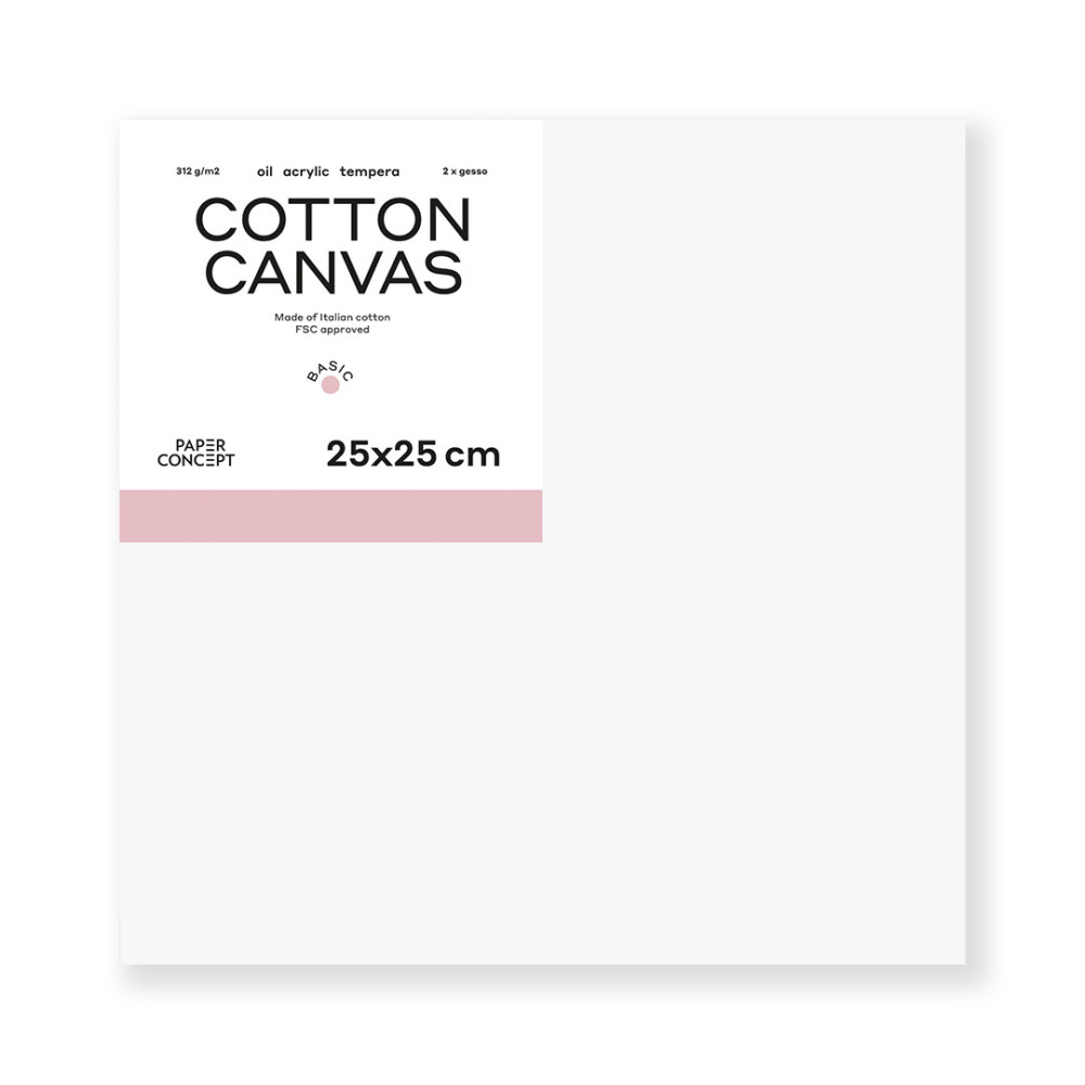 Cotton stretched canvas Basic - PaperConcept - 25 x 25 cm