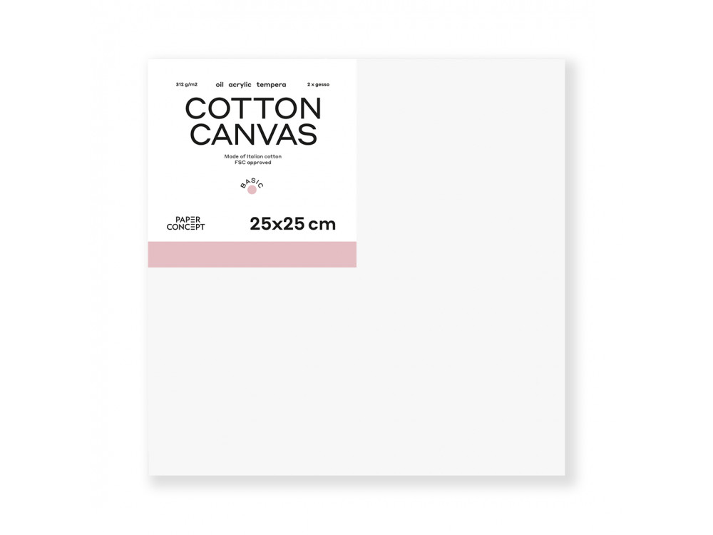 Cotton stretched canvas Basic - PaperConcept - 25 x 25 cm
