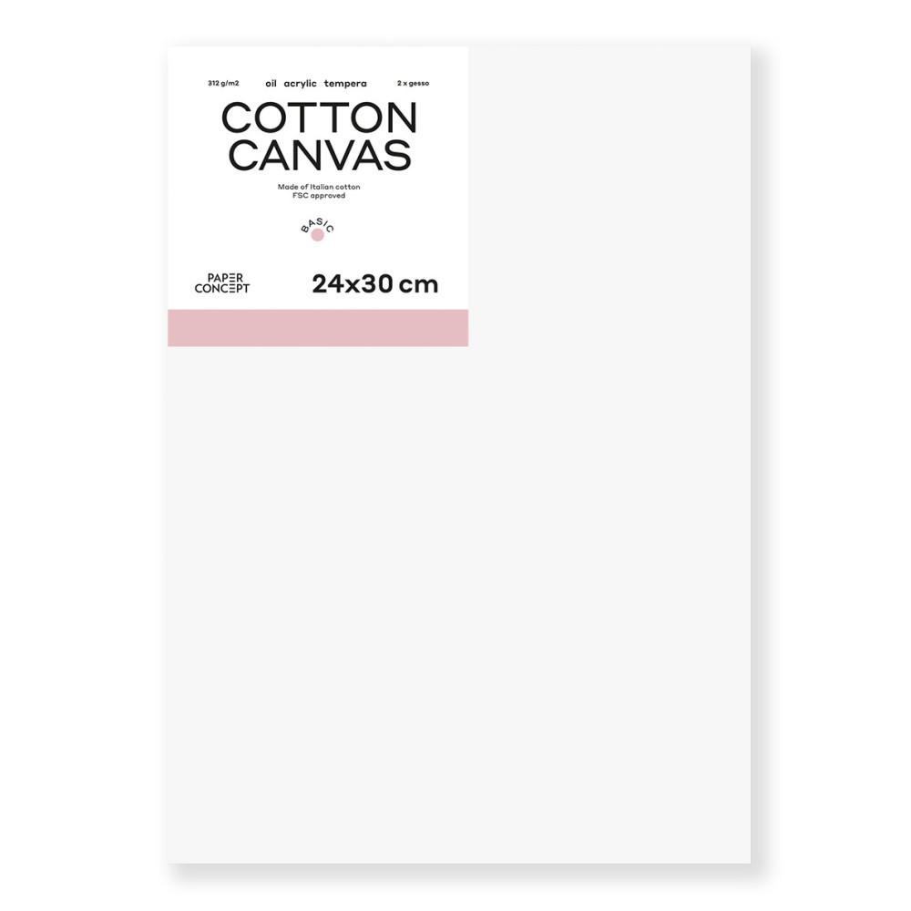 Cotton stretched canvas Basic - PaperConcept - 24 x 30 cm