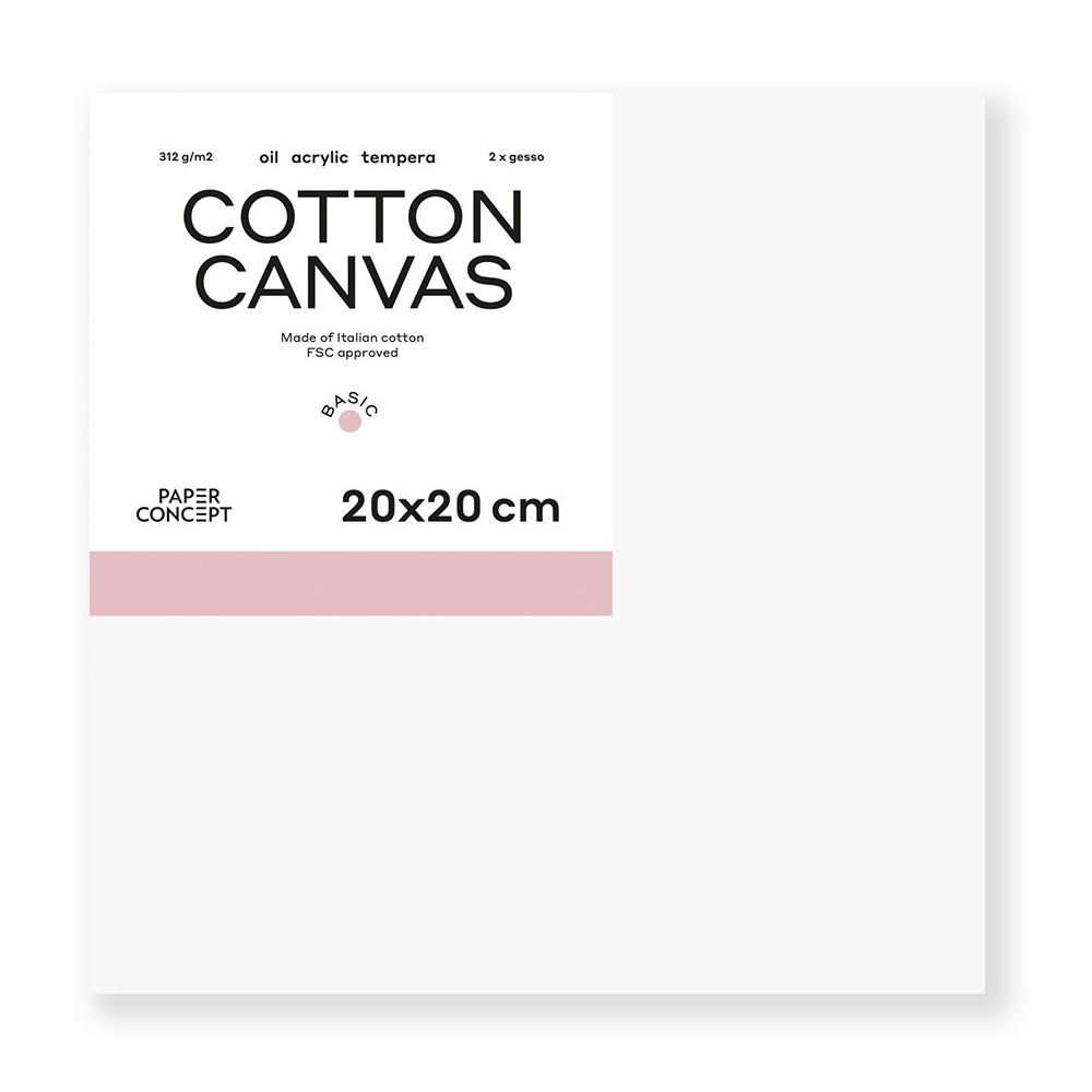 Cotton stretched canvas Basic - PaperConcept - 20 x 20 cm