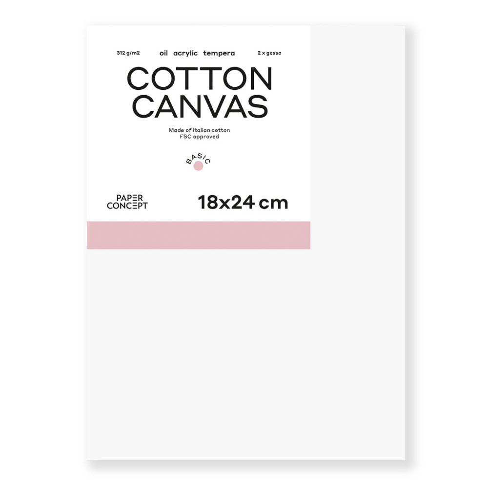 Cotton stretched canvas Basic - PaperConcept - 18 x 24 cm
