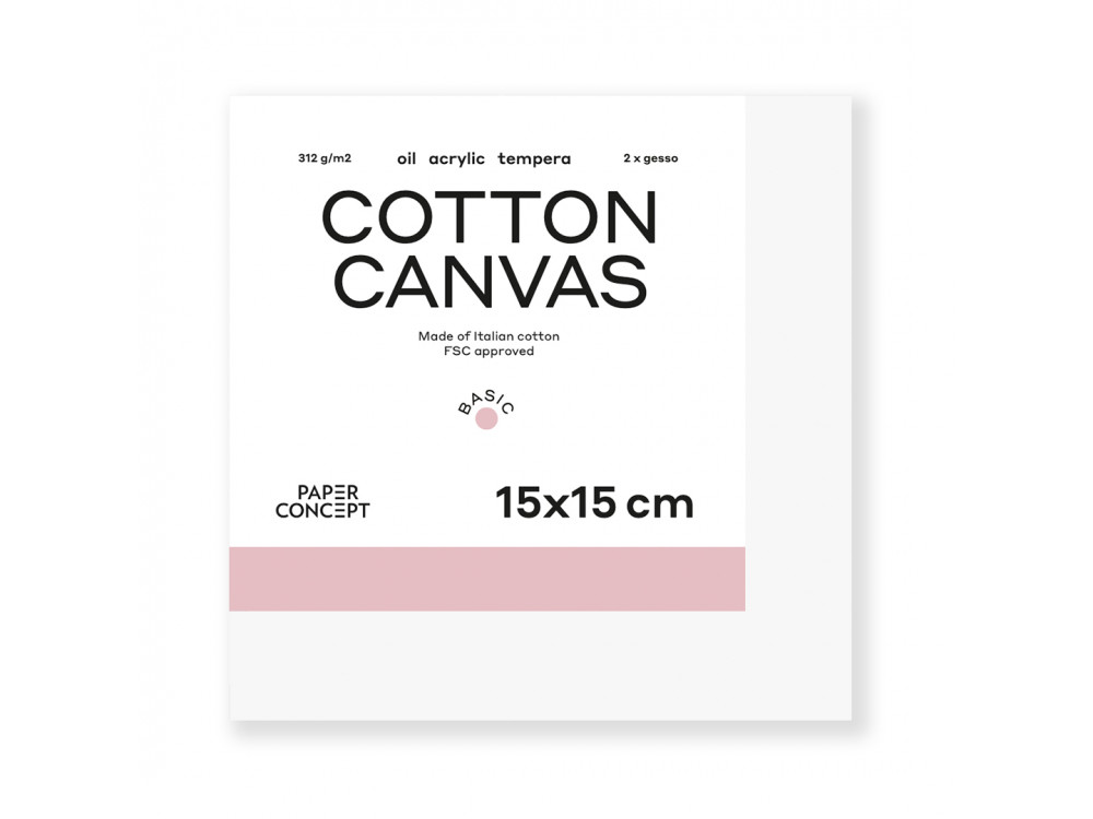 Cotton stretched canvas Basic - PaperConcept - 15 x 15 cm