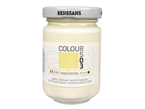 Acrylic paint Colours - Renesans - 03, Naples Yellow, 125 ml
