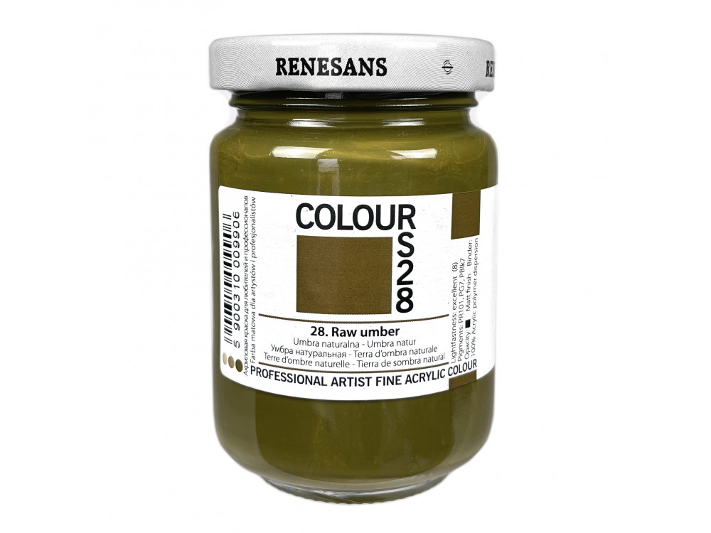 Acrylic paint Colours - Renesans - 28, Raw Umber, 125 ml
