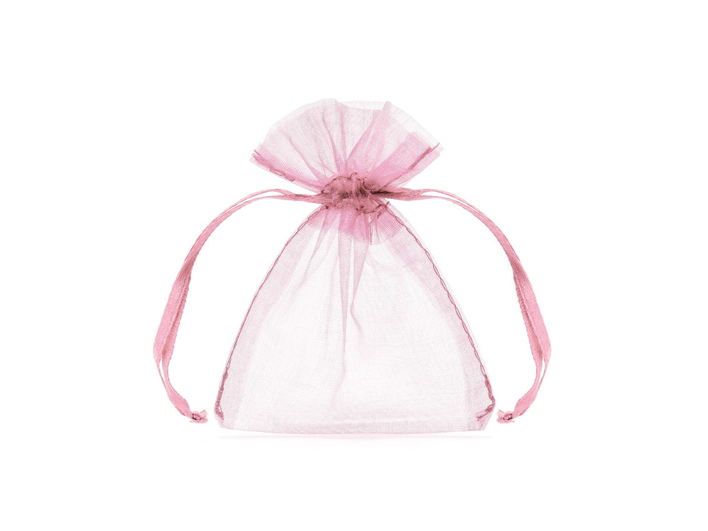 Organza pouches - pink, 10 cm, 10 pcs.
