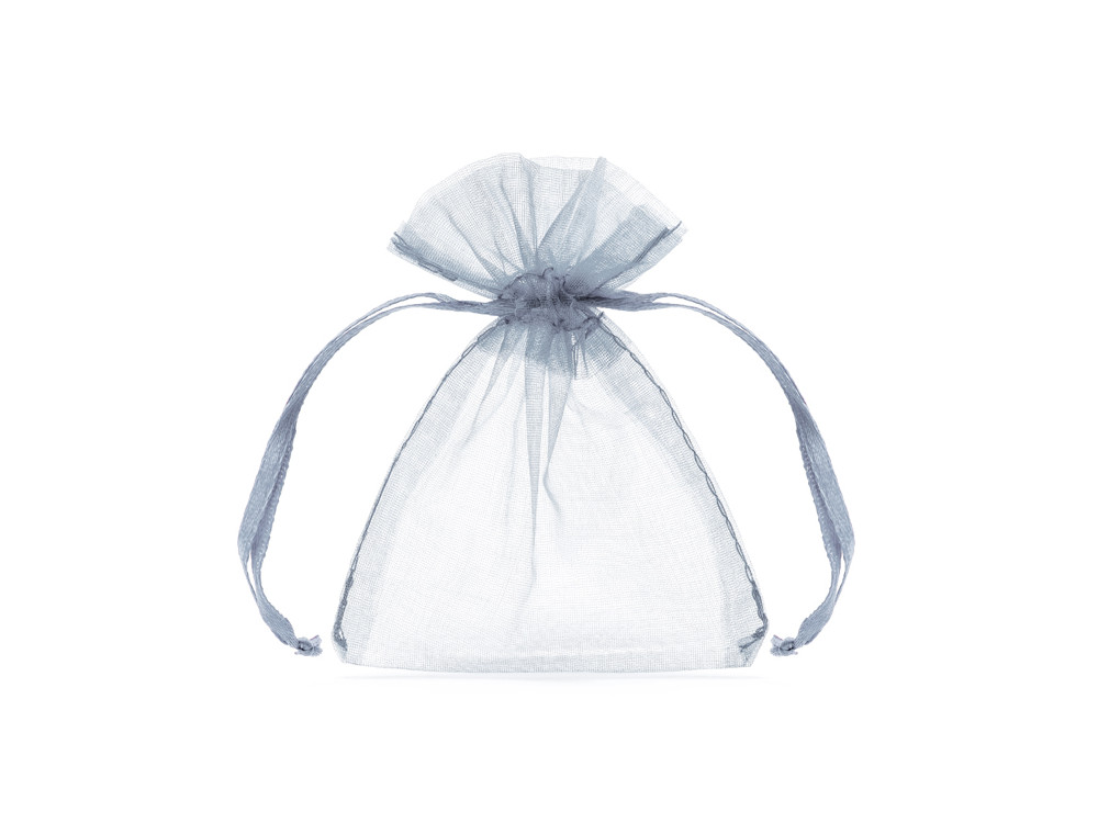Organza pouches - silver, 10 cm, 10 pcs.