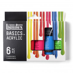 Set of Basics Acrylic Fluorescents paints - Liquitex - 6 colors x 22 ml