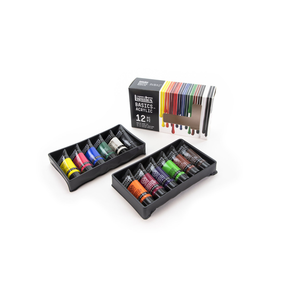 Set of Basics Acrylic paints - Liquitex - 12 colors x 22 ml
