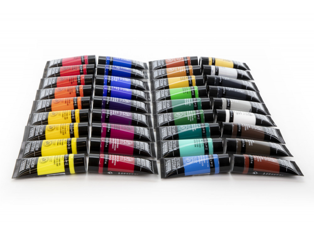 Zestaw farb akrylowych Basics Acrylic - Liquitex - 36 kolorów x 22 ml
