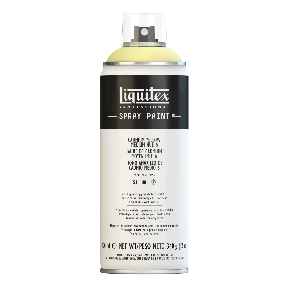 Acrylic spray paint - Liquitex - Cadmium Yellow Medium Hue 6, 400 ml
