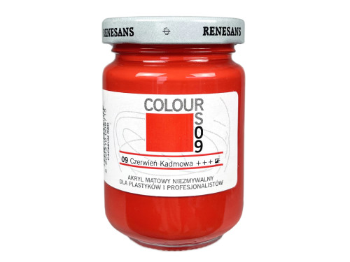 Acrylic paint Colours - Renesans - 09 Red Cadmium, 125 ml