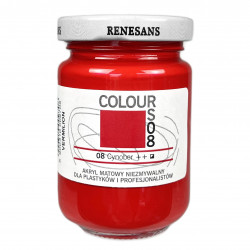Acrylic paint Colours - Renesans - 08, Vermilion, 125 ml