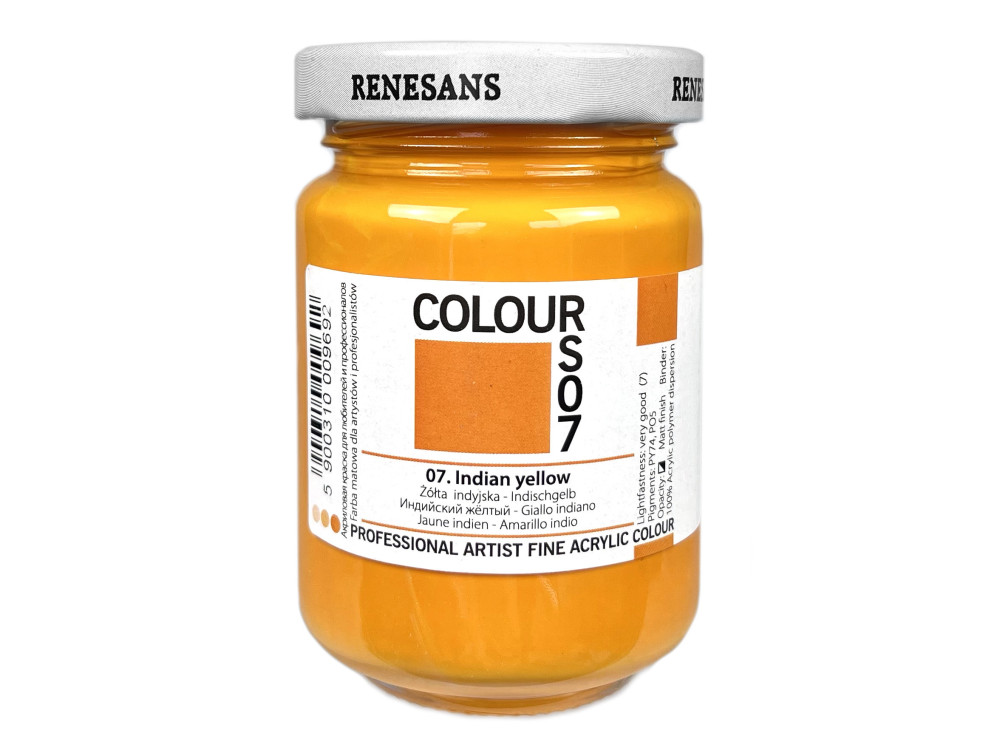 Farba akrylowa Colours - Renesans - 07, Indian yellow, 125 ml
