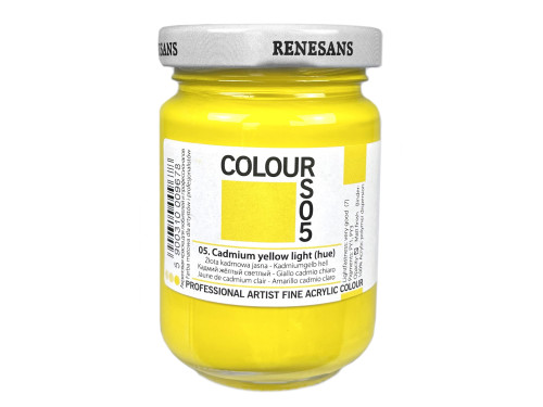 Acrylic paint Colours - Renesans - 05, Cadmium Yellow Light Hue, 125 ml