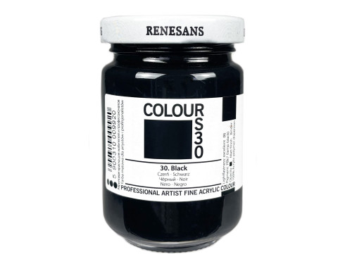 Acrylic paint Colours - Renesans - 30, Black, 125 ml