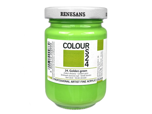 Acrylic paint Colours - Renesans - 24, Golden Green, 125 ml